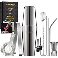 Juego de coctelera set Boston | Kit Cocteleria de regalo de acero inoxidable | coctelera para Cócteles de 10 piezas…